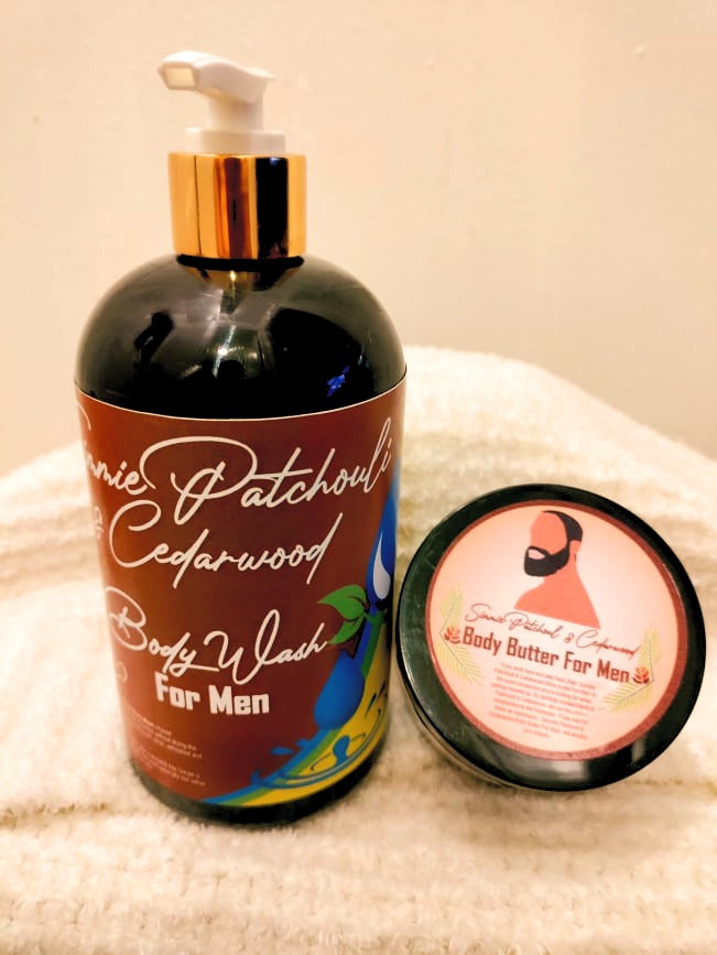 Simmie Patchouli & Cedarwood Body Wash & Butter Men Combo